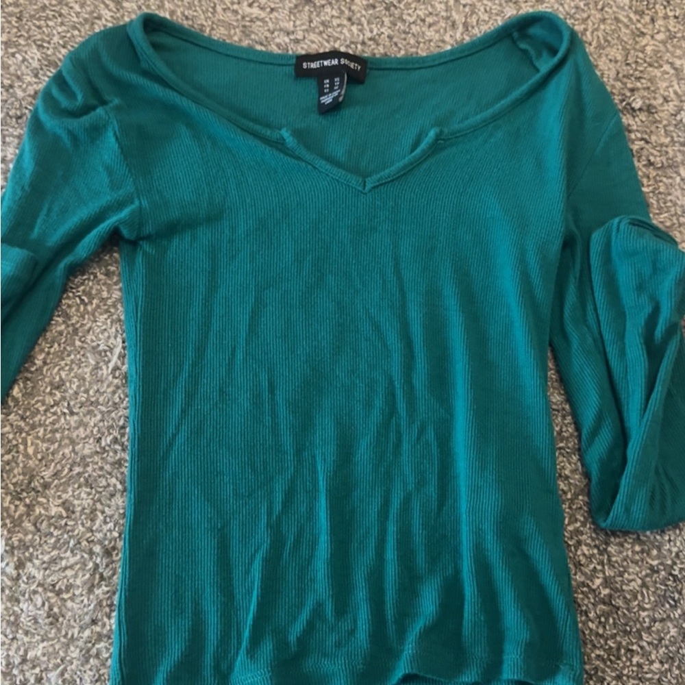 Streetwear Society Teal Long Sleeve Top